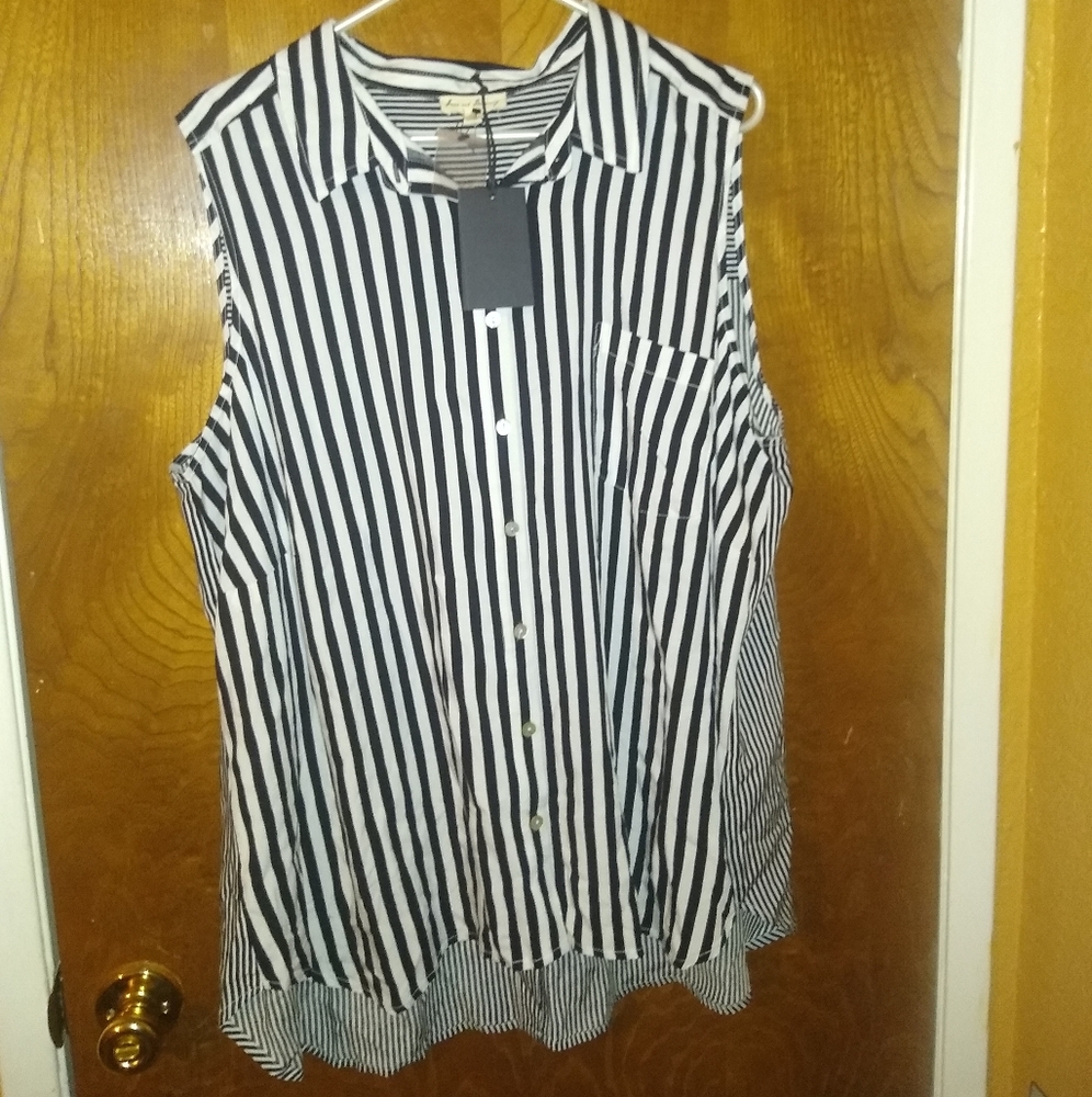 Jane and Delancey High Low Blouse Size 2X